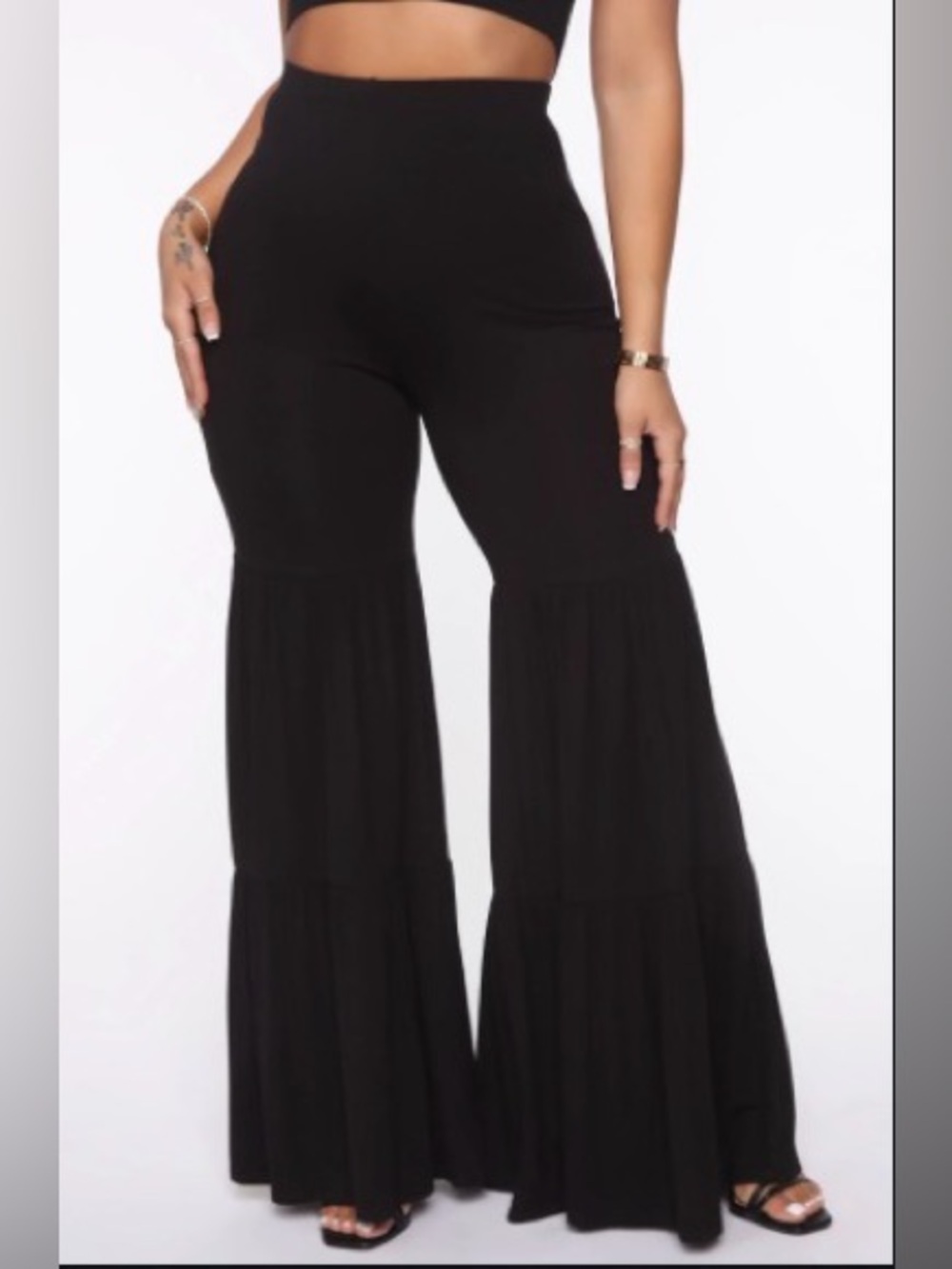 Fashion Nova Tiered Flare Pants